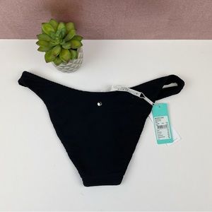 Seafolly Australia Solid Black Bikini Bottom Swim New Women Size 14